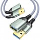 AINOPE USB 3.0 연장 케이블, 2팩 3.3FT, 유형 A 남성-여성 연장 코드 내구성이 뛰어난 편조 소재 고속 데이터 전송 USB 키보드, 마우스, 플래시 드라이브, 하드 드라이브, 프린
