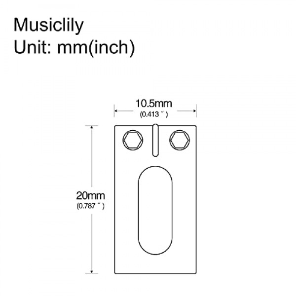 Musiclily Ultra 10.5mm 모던 브라스 기타 트레몰로 브릿지 안장 Strat/Tele 스타일 일렉트릭 기타, 크롬(6개 세트)