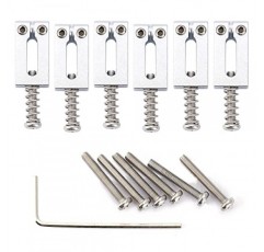 Musiclily Ultra 10.5mm 모던 브라스 기타 트레몰로 브릿지 안장 Strat/Tele 스타일 일렉트릭 기타, 크롬(6개 세트)