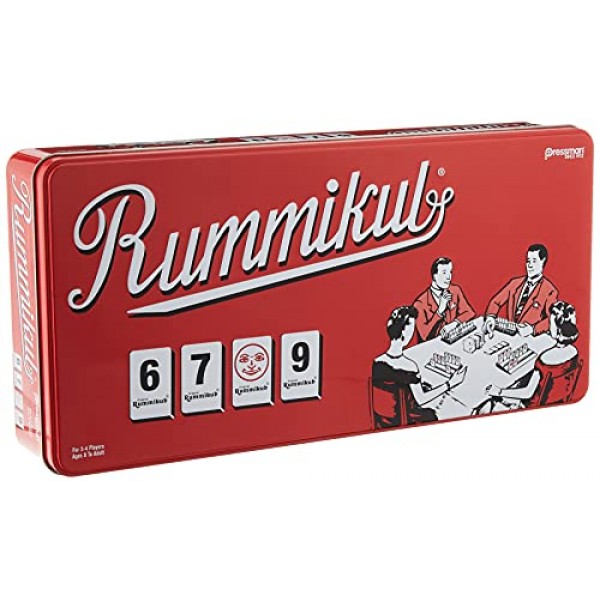 Retro Tin의 Rummikub - Pressman Red의 오리지널 러미 타일 게임, 5인치