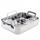 KitchenAid 5겹 클래드 로스팅 팬/로스터(탈착식 랙 포함), 15인치 x 11.5인치, 광택 스테인리스 스틸