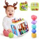 Kizmyee Montessori Toy from 1 Years, Baby 감각 장난감 with 다채로운 Cube, Shape Sorting 스태킹 Toy Motor Skills 학습 선물 대 한 Babys 유아 1 2 3 년