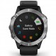 Garmin fenix 6, 프리미엄 멀티스포츠 GPS 시계, 열 및 고도 조정 V02 Max, 맥박 산소 센서 및 훈련 부하 초점, 블랙 밴드가 있는 실버