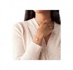 Fossil 여성용 로즈 골드 스테인리스 스틸 브레이슬릿, 체인 포함