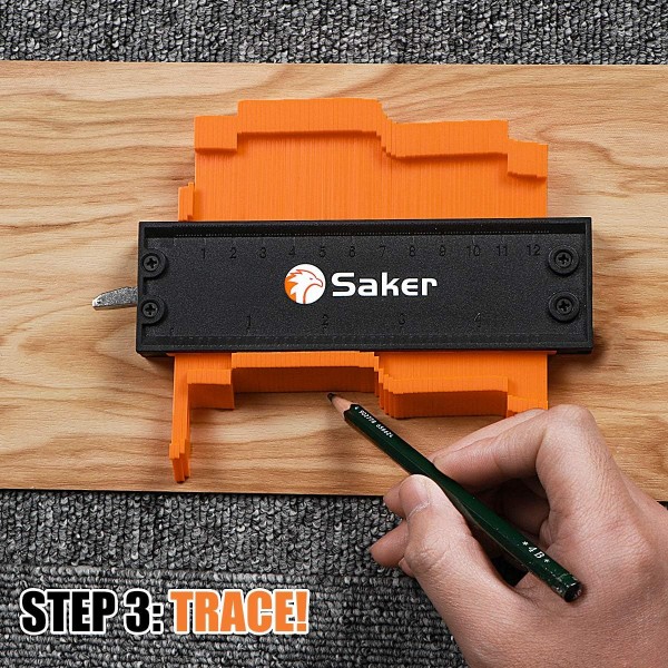 Saker Contour Gauge Profile Tool(12cm/5인치)-조절 가능한 잠금-정확한 복사 불규칙한 모양 복사기-불규칙한 용접 목공 추적-DIY 핸디, 건설을 위한 도구가 있어야 함