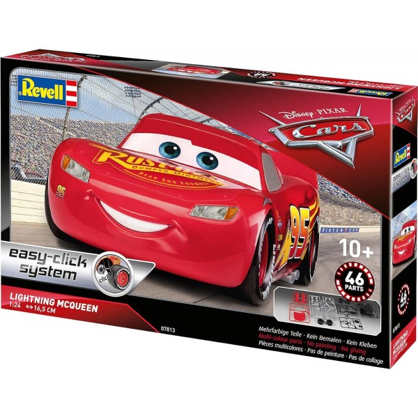 Revell RV07813 7813 Disney Cars3 자동차 키트 10 모델 키트 Lightning McQueen 1:25 Scale Level 2 Colorful 1:24/16.5 cm
