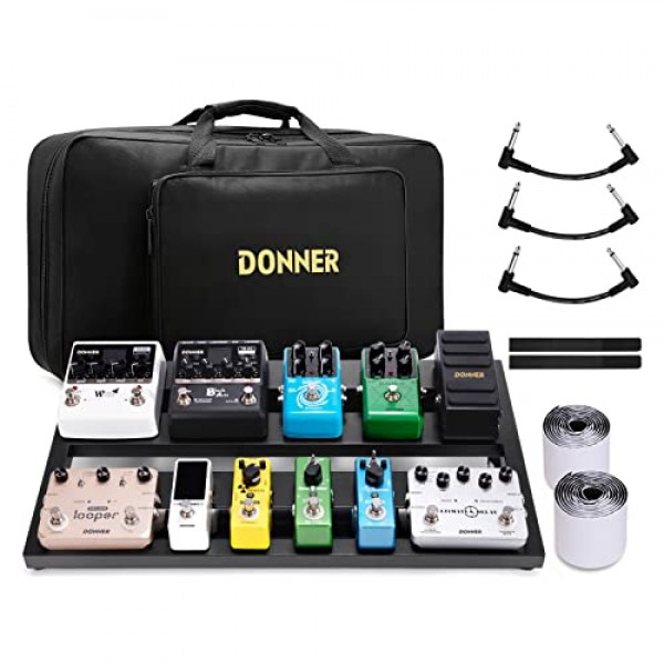 Donner 기타 페달 보드 케이스 DB-3 알루미늄 페달보드 20'' x 11.4'' x 4'' 가방 포함