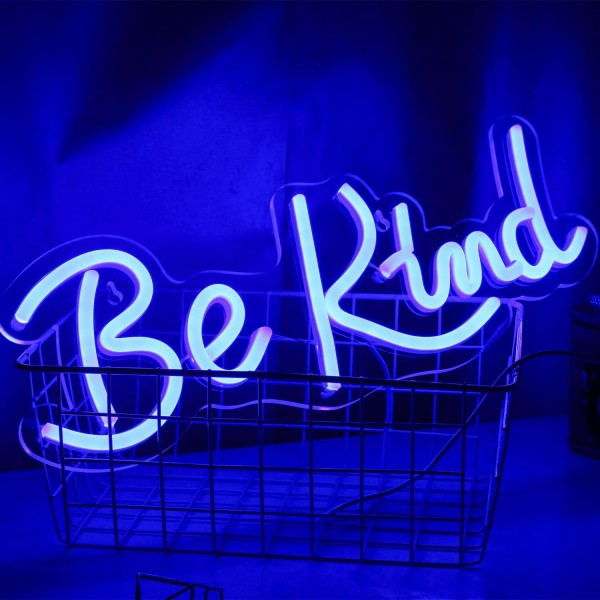 Be Kind Neon Signs Blue Letter 네온 등 Be Kind Letter 빛 Sign 벽 Decor