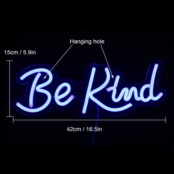 Be Kind Neon Signs Blue Letter 네온 등 Be Kind Letter 빛 Sign 벽 Decor