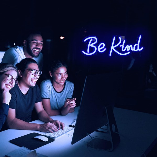 Be Kind Neon Signs Blue Letter 네온 등 Be Kind Letter 빛 Sign 벽 Decor