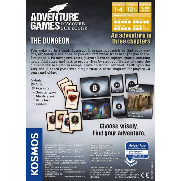 Thames & Kosmos - 어드벤처 게임 - The Dungeon - 협동 재생 가능 카드 게임 - 1-4인용 - 성인과 어린이를 위한 재미, 12세 이상 - 695088