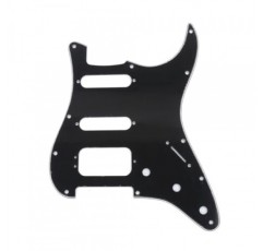 Musiclily Pro 11홀 라운드 코너 HSS 기타 Strat Pickguard 험버커(미국/멕시코용 펜더 Stratocaster 3나사 험버킹 장착 오픈 픽업, 3겹 검정색)