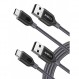고속 충전 케이블, Anker [2팩 6피트] Powerline+ USB-C - USB-A, 이중 편조 나일론, USB 유형 C, Samsung Galaxy S10/ S9 / S9+ / S8 / S8+, iPad Pro 2018, MacBook 등용( 회색)