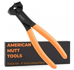 AMERICAN MUTT TOOLS 8인치 엔드 커팅 플라이어, 엔드 커팅 니퍼 – 고강도 엔드 니퍼 플라이어 및 네일 풀러 플라이어 | 못 당기는 도구, 엔드 닙, 프렛 니퍼, 엔드 커터 플라