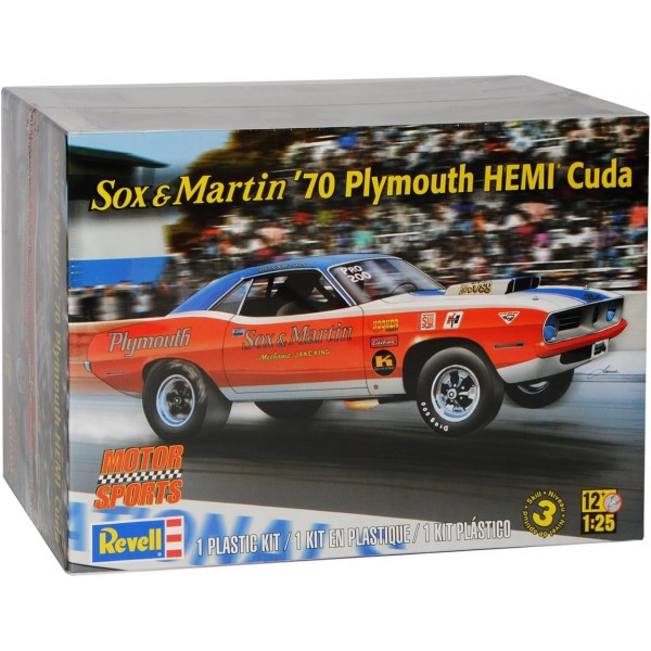 Revell Plymouth Hemi Cuda 1970 Sox & Martin 85-4196 키트 1/25 1/24 모노그램 모델 자동차 개별 번호판 포함 번호판 포함
