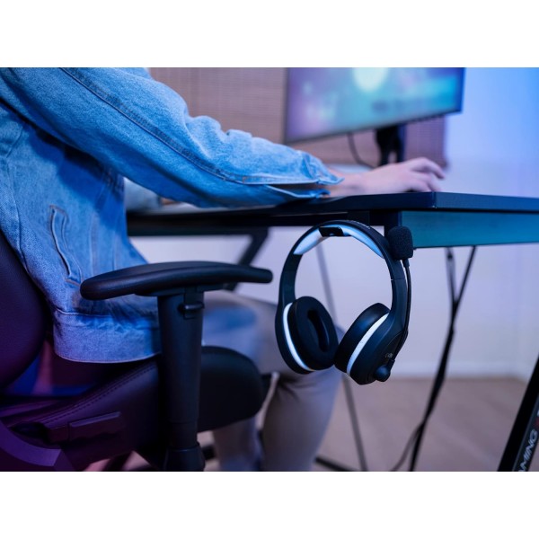 PS5, PS4 및 PC용 Trust Gaming GXT 391 Thian 무선 헤드폰, 5.8GHz, USB 동글, 오버이어, 충전식, 마이크가 장착된 게임용 헤드셋, 가볍고 내구성이 뛰어난 - 블랙 Thian 무선 헤드폰 