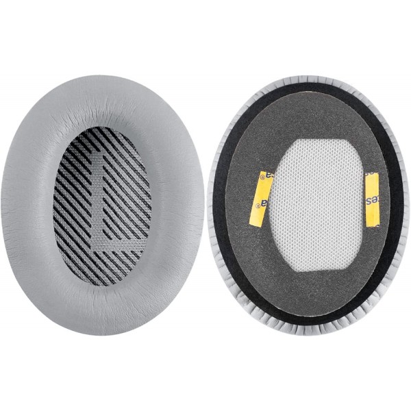 Bose QuietComfort QC45 QC35 QC35 ii QC35 ii 게임용 SoundLink 어라운드 이어 2 헤드폰 이어패드 헤드셋 이어패드 수리 부품용 Geekria QuickFit 단백질 가죽 교체용 이어패드(회색)