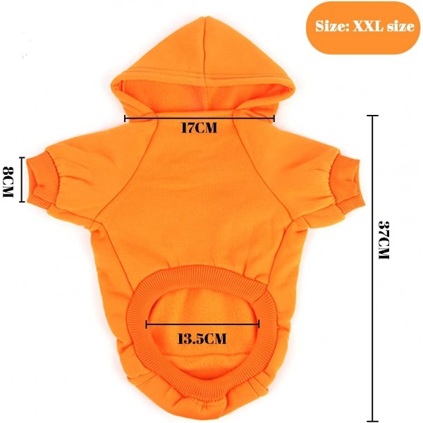 XiXiRan Dog Hoodie Cotton, Dog Coat, Pet Dog Warm, Hooded Dog Sweater Pet Clothes Dog Cat Clothes, Dog Clothes Winter (XXL, Orange) XXL Orange