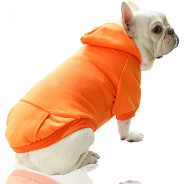 XiXiRan Dog Hoodie Cotton, Dog Coat, Pet Dog Warm, Hooded Dog Sweater Pet Clothes Dog Cat Clothes, Dog Clothes Winter (XXL, Orange) XXL Orange