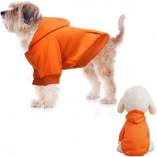 XiXiRan Dog Hoodie Cotton, Dog Coat, Pet Dog Warm, Hooded Dog Sweater Pet Clothes Dog Cat Clothes, Dog Clothes Winter (XXL, Orange) XXL Orange