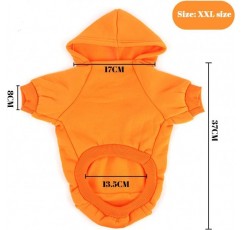 XiXiRan Dog Hoodie Cotton, Dog Coat, Pet Dog Warm, Hooded Dog Sweater Pet Clothes Dog Cat Clothes, Dog Clothes Winter (XXL, Orange) XXL Orange