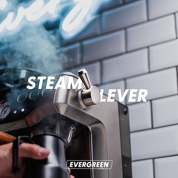 에버그린커피 | Breville 에스프레소 머신용 스팀 레버 업그레이드 | Breville Barista Express, Pro 및 Infuser(매트 블랙)와 호환 가능