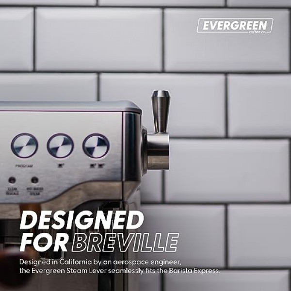 에버그린커피 | Breville 에스프레소 머신용 스팀 레버 업그레이드 | Breville Barista Express, Pro 및 Infuser(매트 블랙)와 호환 가능