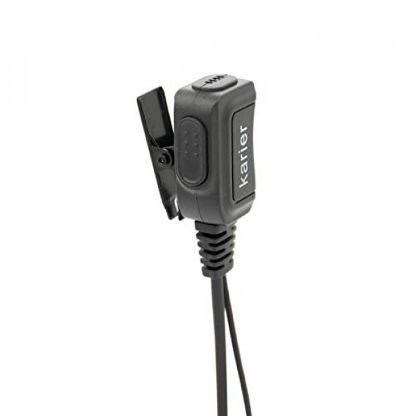 Baofeng UV-5R BF-F8HP UV-82 Retevis H-777 RT21 RT22 Kenwood 2 핀 양방향 라디오 헤드셋 (2 팩)과 호환되는 마이크가있는 투명 음향 튜브 이어폰
