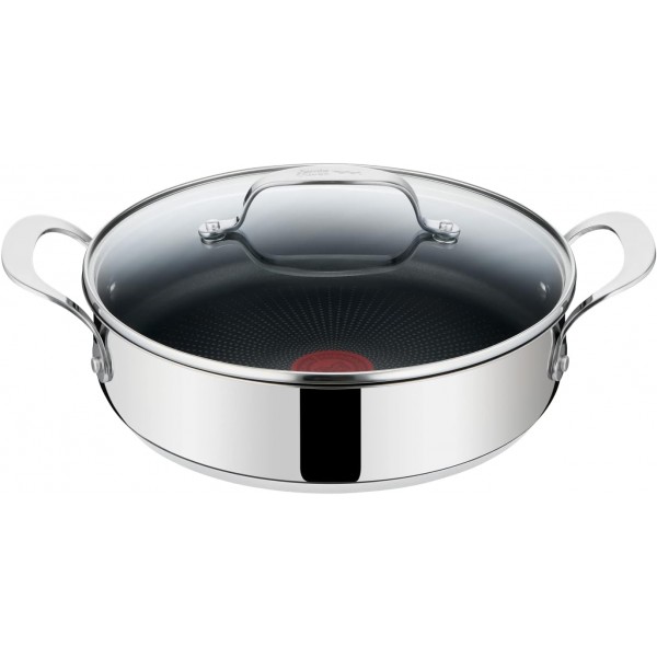 테팔 E30 제이미 올리버 서빙 팬 25cm 인덕션 2개, 측면 손잡이 2개 -SET20- 논스틱 서빙 팬, 스테인리스 스틸, 식기세척기 사용 가능, 인덕션 쿠커에 적합