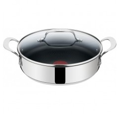 테팔 E30 제이미 올리버 서빙 팬 25cm 인덕션 2개, 측면 손잡이 2개 -SET20- 논스틱 서빙 팬, 스테인리스 스틸, 식기세척기 사용 가능, 인덕션 쿠커에 적합