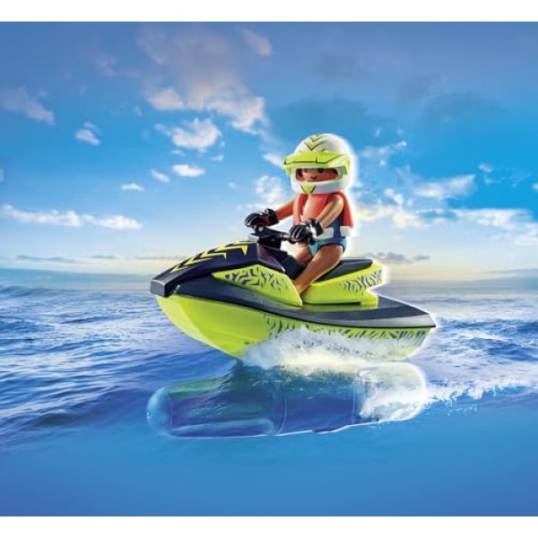 Playmobil 71464 액션 히어로즈: 수상 스쿠터가 달린 소방선, 흥미진진한 수중 구조, 재미있는 상상력 역할 놀이, 4세 이상 어린이에게 적합한 현실적인 플레이 세트