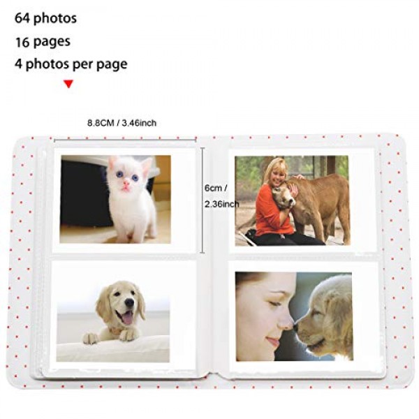 Instax Mini Liplay/Fujifilm Instax Mini 9/Mini 8/Mini 90/Mini 25/Polaroid Snap PIC-300/HP Sproke/Kodak Mini 3인치 필름용 64 포켓 사진 앨범. (갤럭시-6, 64포켓)