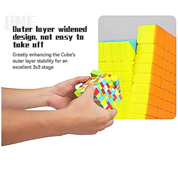 LiangCuber QY 스피드 큐브 9x9 스티커 없는 75MM 9x9x9 퍼즐 큐브 매직(2021 버전)