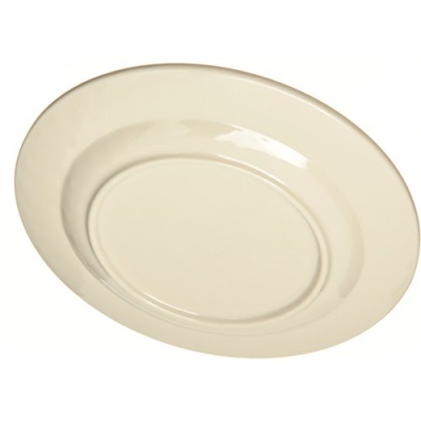 Carlisle FoodService Products 가정용 및 레스토랑용 도자기 스타일의 재사용 가능한 플라스틱 접시 애피타이저 접시, 멜라민, 7인치, 호박색