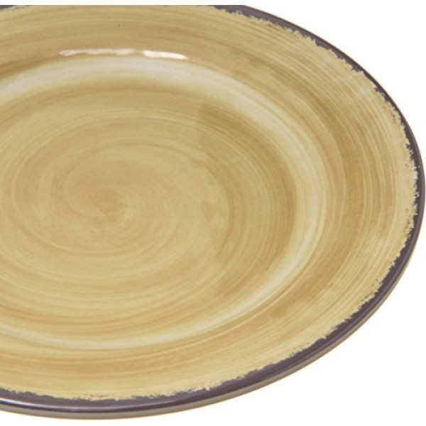 Carlisle FoodService Products 가정용 및 레스토랑용 도자기 스타일의 재사용 가능한 플라스틱 접시 애피타이저 접시, 멜라민, 7인치, 호박색