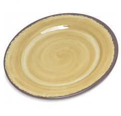 Carlisle FoodService Products 가정용 및 레스토랑용 도자기 스타일의 재사용 가능한 플라스틱 접시 애피타이저 접시, 멜라민, 7인치, 호박색
