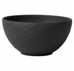 Villeroy & Boch - Manufacture Rock Bowl, 650ml, 프리미엄 도자기, 식기세척기 사용 가능, 전자레인지 사용 가능, 블랙