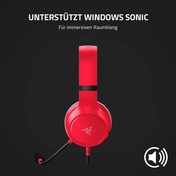 Razer Kaira X - Xbox Series X|S용 유선 게이밍 헤드폰(TriForce 50mm 드라이버, HyperClear Mic, 3.5mm 잭, 플랫폼 간 호환성) Red Xbox Red용 Kaira X