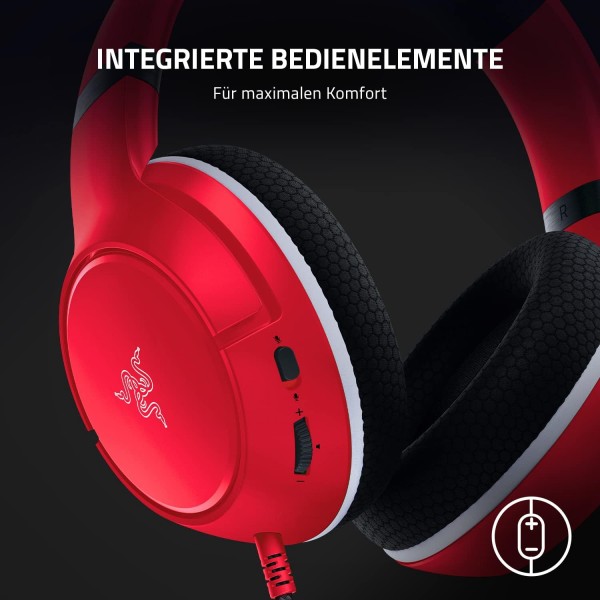 Razer Kaira X - Xbox Series X|S용 유선 게이밍 헤드폰(TriForce 50mm 드라이버, HyperClear Mic, 3.5mm 잭, 플랫폼 간 호환성) Red Xbox Red용 Kaira X