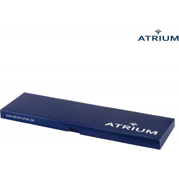 ATRIUM 남성용 시계 베리 클리어 실버 쿼츠 3 바 가죽 스트랩 A36-10