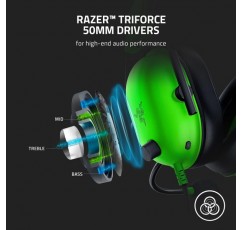 Razer BlackShark V2 X - 다중 플랫폼 유선 e스포츠 헤드셋(Triforce 50mm 드라이버, 고급 패시브 소음 제거, 7.1 서라운드 사운드, 하이퍼클리어 카디오이드 마이크) 녹색 Razer Blac