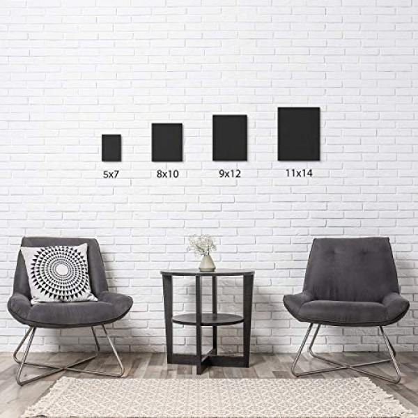그림용 Arteza 페인트 캔버스, 14개 팩, 8 x 10인치, 빈 검정색 캔버스 보드, 100% 면 아트 캔버스, 8온스 게소 프라이밍, 성인 및 청소년을 위한 미술 용품, 아크릴 붓기 및 