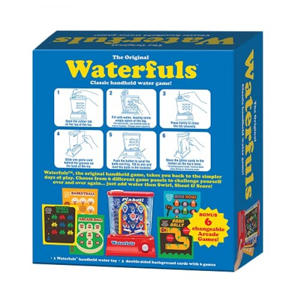 PlayMonster The Original Waterfuls — 클래식 휴대용 물 게임! — 물만 추가하면 됩니다 — 이제 6가지 게임 옵션이 제공됩니다.