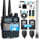 BAOFENG UV-5R 8W 햄 라디오 핸드헬드, 128채널 듀얼 밴드 양방향 라디오, 이어피스 및 마이크가 포함된 아마추어 라디오, 프로그래밍 케이블, 771 안테나(2팩)