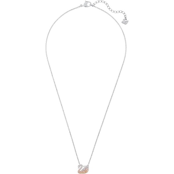 Swarovski 여성용 Iconic Swan Collection 목걸이 브라운 로듐 도금
