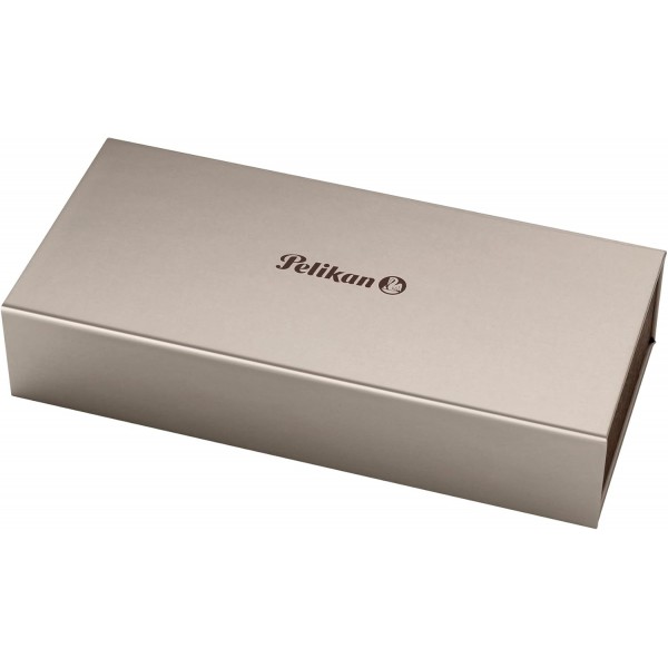 Pelikan 만년필 Souverän 405 Stresemann, 블랙 앤트러사이트, 펜촉 B(브로드), 선물 케이스에 담긴 고품질 피스톤 필러, 803830