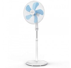 Brandson, 50W 바닥 팬, 40cm 바닥 팬, 높이 조절 가능, 기울기 각도 30° 조절 가능, 높은 공기 흐름, 3단계 속도 설정, 진동 80°, 흰색