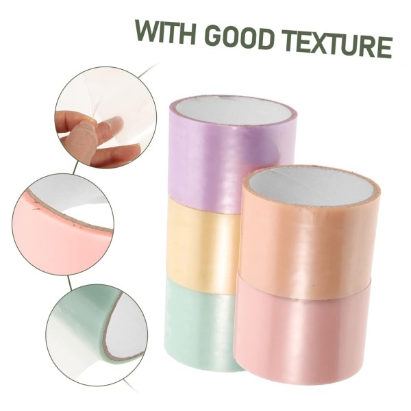 NUOBESTY 5 Rolls Goo Ball 접착 테이프 참신을위한 성인을위한 빛나는 Diy 리본 볼 컬러 마스킹 테이프 다채로운 접착 테이프 플라스틱 다채로운 끈적 끈적한 공 다채로운
