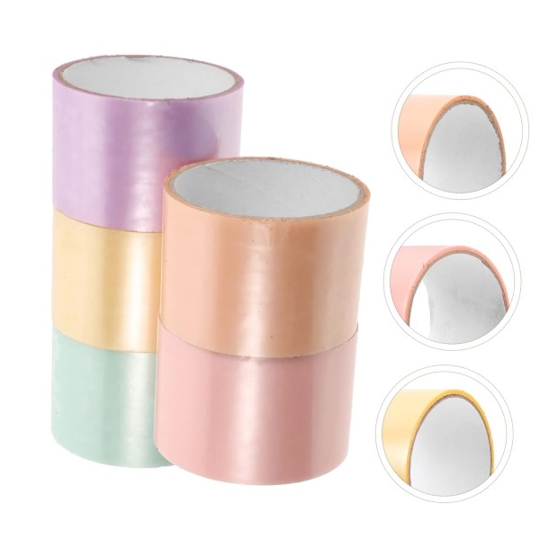 NUOBESTY 5 Rolls Goo Ball 접착 테이프 참신을위한 성인을위한 빛나는 Diy 리본 볼 컬러 마스킹 테이프 다채로운 접착 테이프 플라스틱 다채로운 끈적 끈적한 공 다채로운