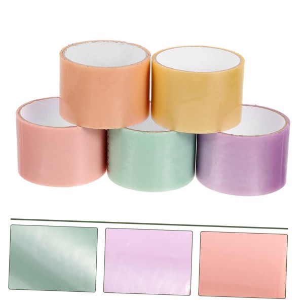 NUOBESTY 5 Rolls Goo Ball 접착 테이프 참신을위한 성인을위한 빛나는 Diy 리본 볼 컬러 마스킹 테이프 다채로운 접착 테이프 플라스틱 다채로운 끈적 끈적한 공 다채로운